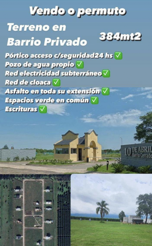 HERMOSO LOTE FINANCIADO DE 384 M2 EN BARRIO CERRADO 10 DE ABRIL EN SAN PABLO