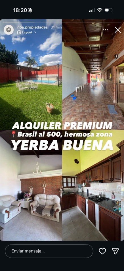 CASA DE TRES DORMITORIOS CON PILETA EN BRASIL AL 500 YERBA BUENA